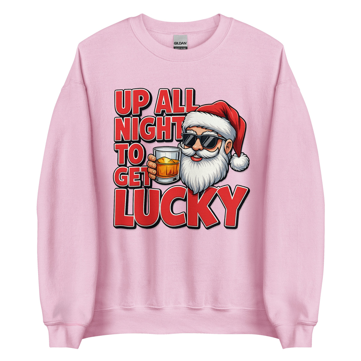 Up All Night To Get Lucky – Unisex Sweater – rosa, Vorderansicht