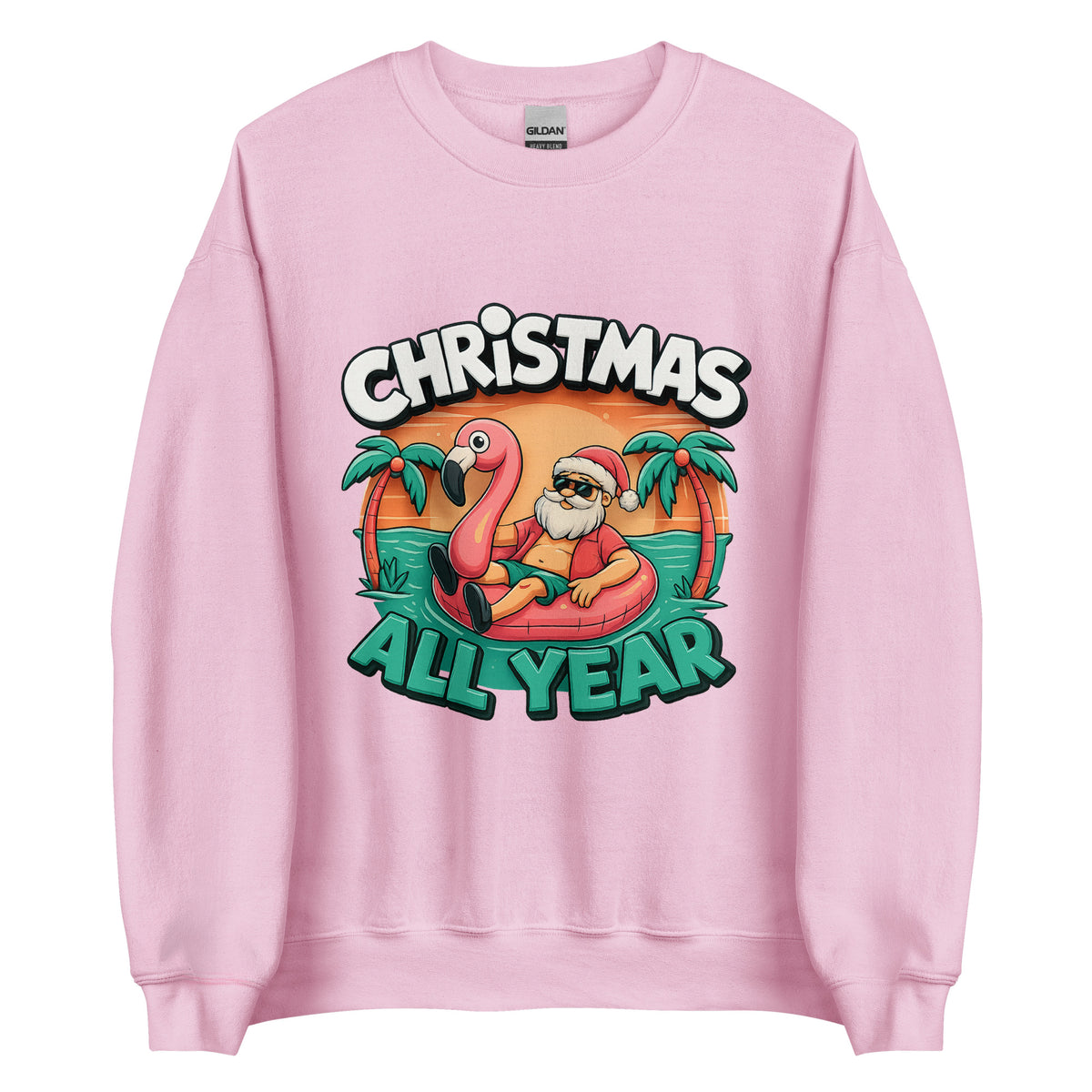 Christmas All Year – Unisex Sweater – rosa, Vorderansicht