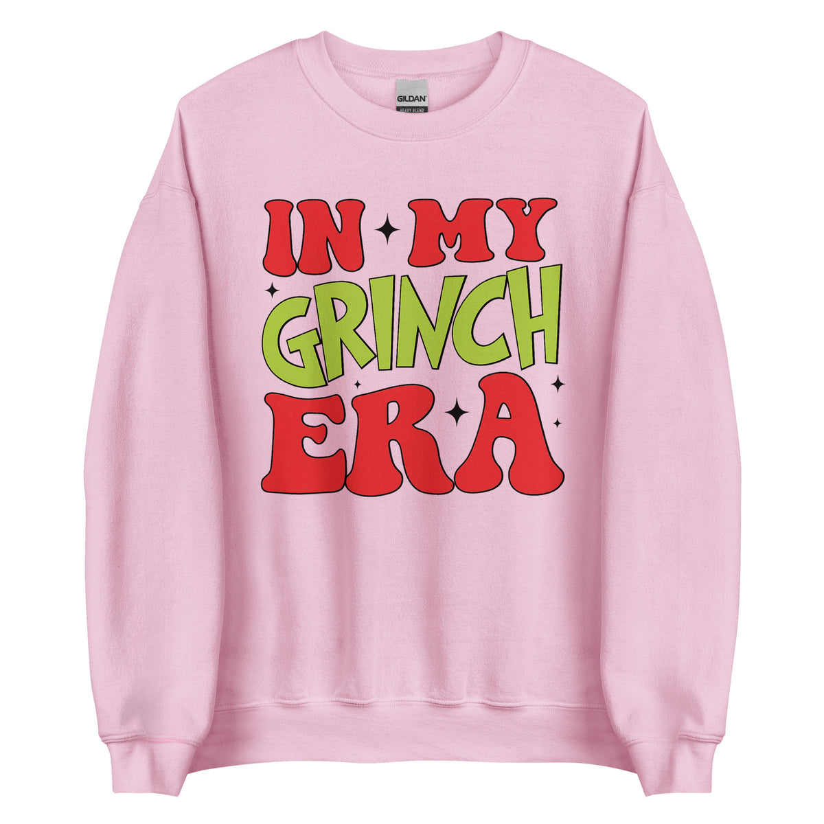 In My Grinch Era – Weihnachtssweater mit Humor – rosa, Vorderansicht