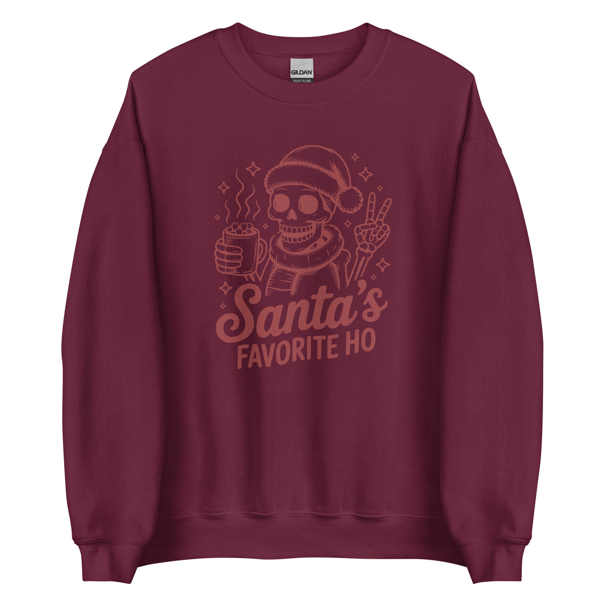 Santa’s Favorite Ho – Unisex Sweater – weinrot, Vorderansicht