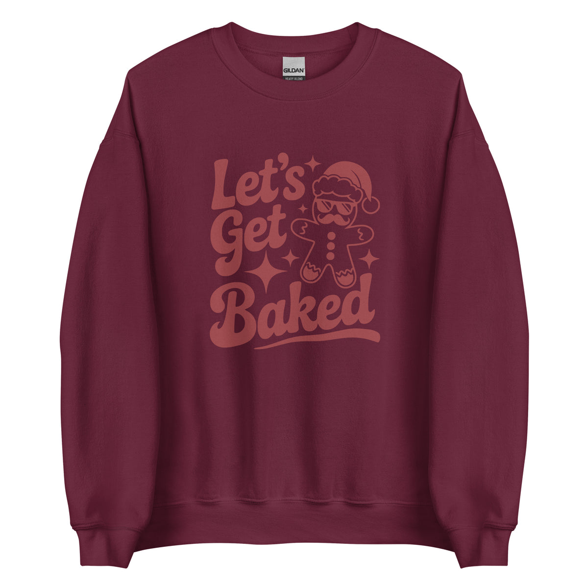 Let’s Get Baked – Unisex Sweater – weinrot, Vorderansicht
