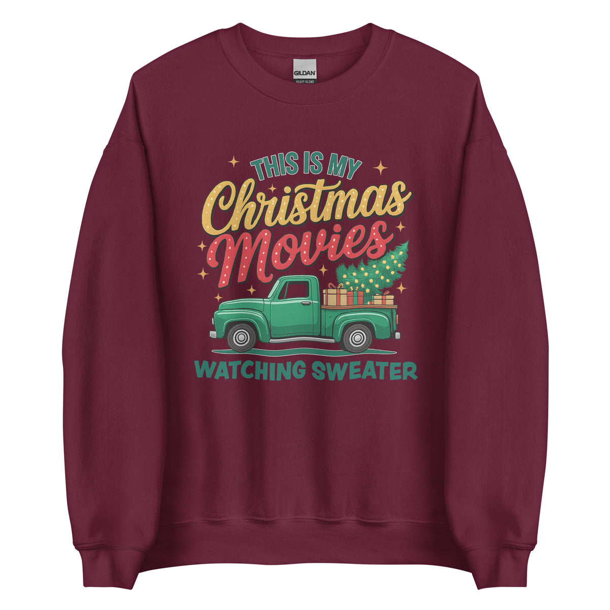 This Is My Christmas Movies Watching Sweater – Unisex Sweater – weinrot, Vorderansicht