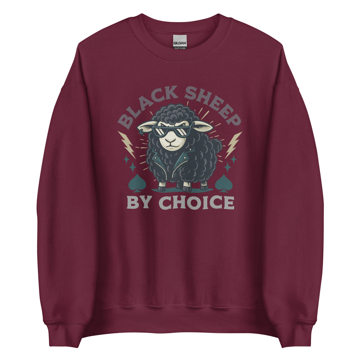 Black Sheep by Choice – Unisex Sweater – weinrot, Vorderansicht