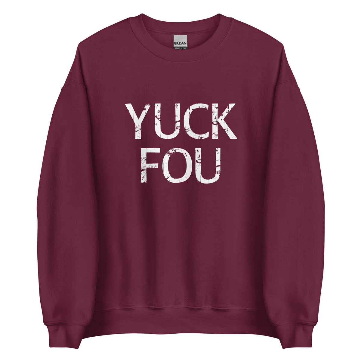 Yuck Fou – Unisex Sweater – weinrot, Vorderansicht