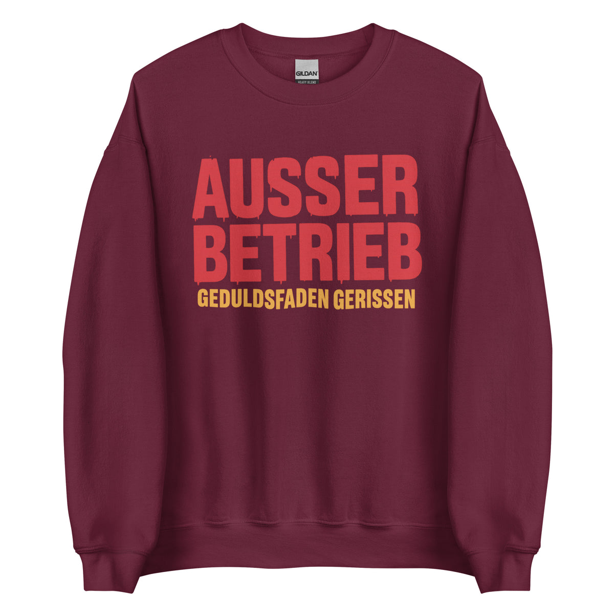 Außer Betrieb – Geduldsfaden gerissen Unisex Sweater – weinrot, Vorderansicht