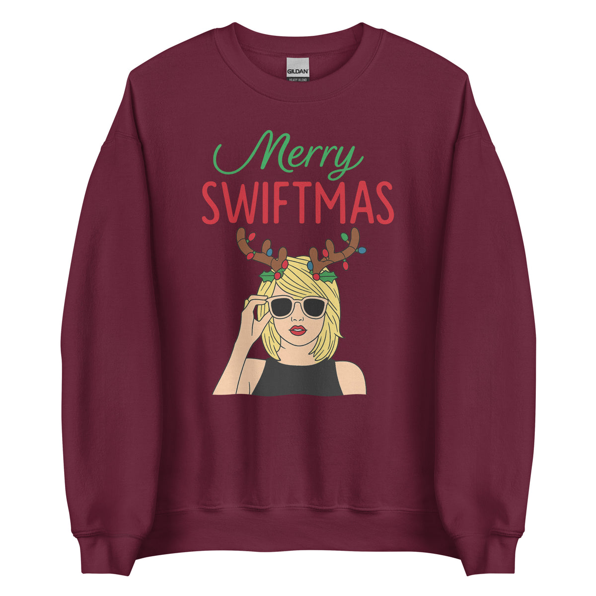 Merry Swiftmas Unisex Sweater – weinrot, Vorderansicht