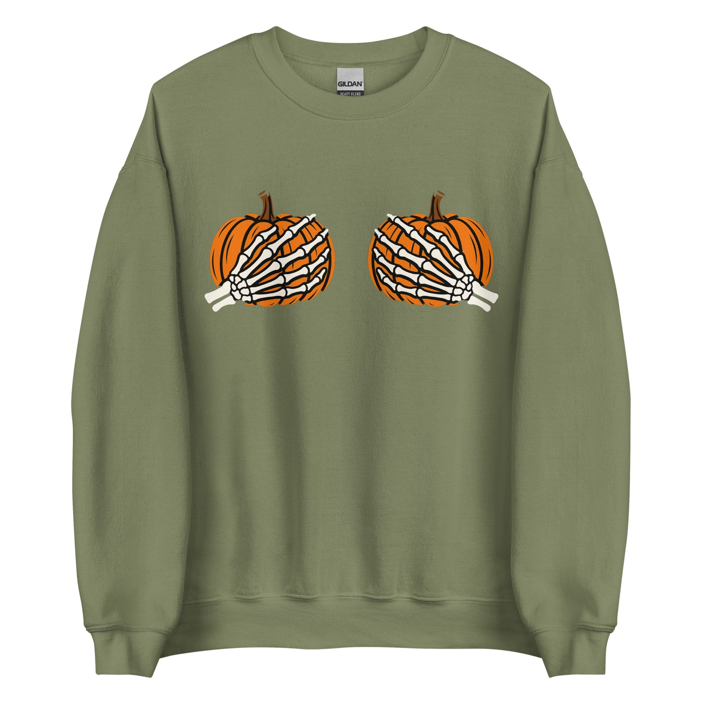 Pumpkin Boobs – Halloween Sweater mit Skeletthänden