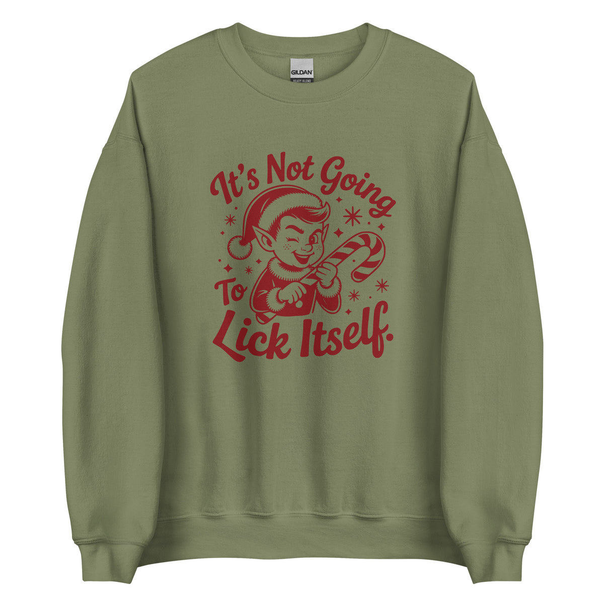 It’s Not Going To Lick Itself – Unisex Sweater – grün, Vorderansicht