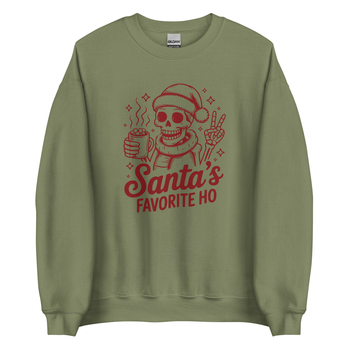 Santa’s Favorite Ho – Unisex Sweater – grün, Vorderansicht