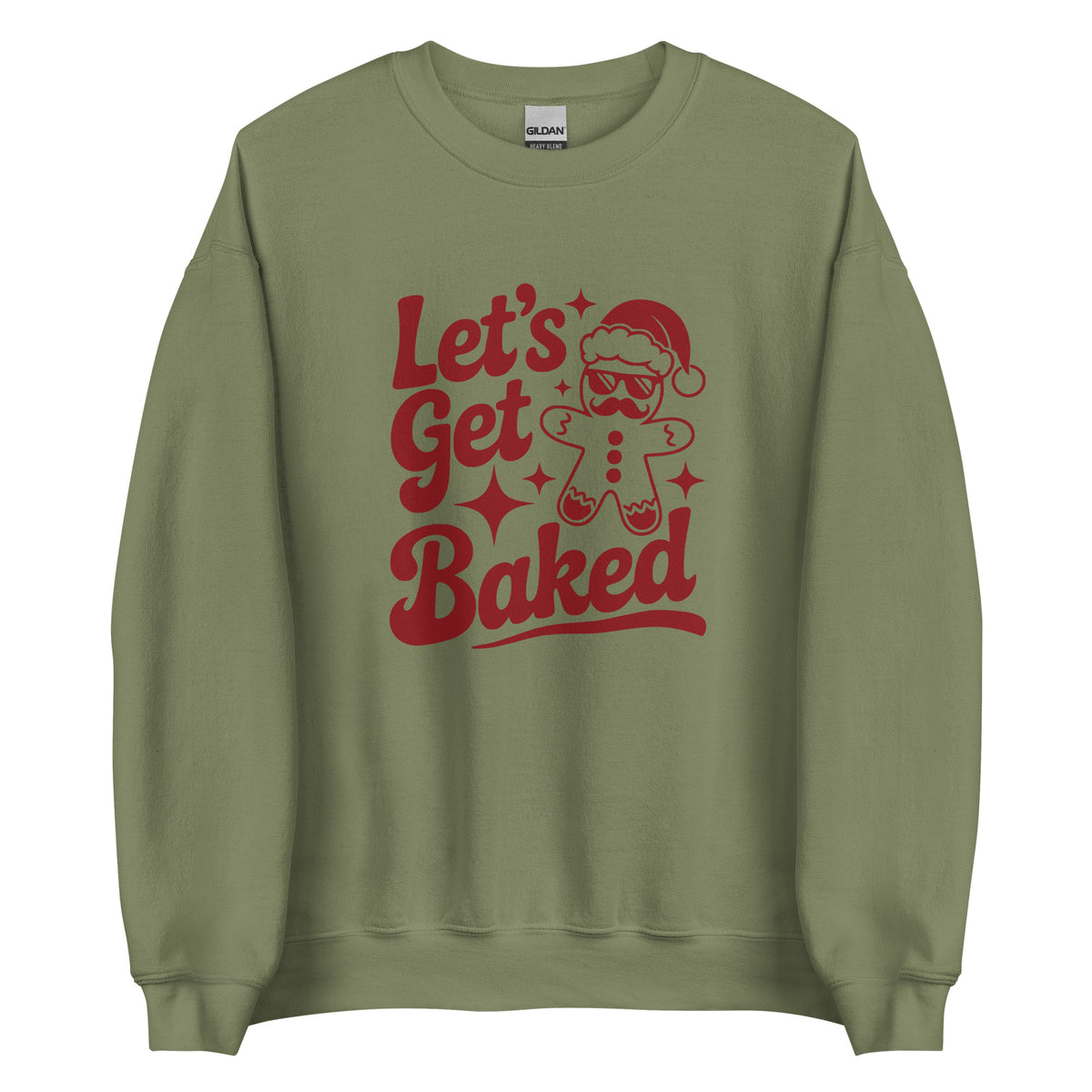 Let’s Get Baked – Unisex Sweater – grün, Vorderansicht