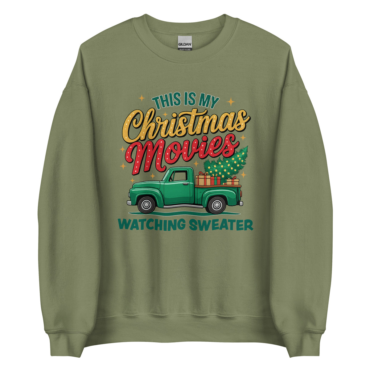 This Is My Christmas Movies Watching Sweater – Unisex Sweater – grün, Vorderansicht