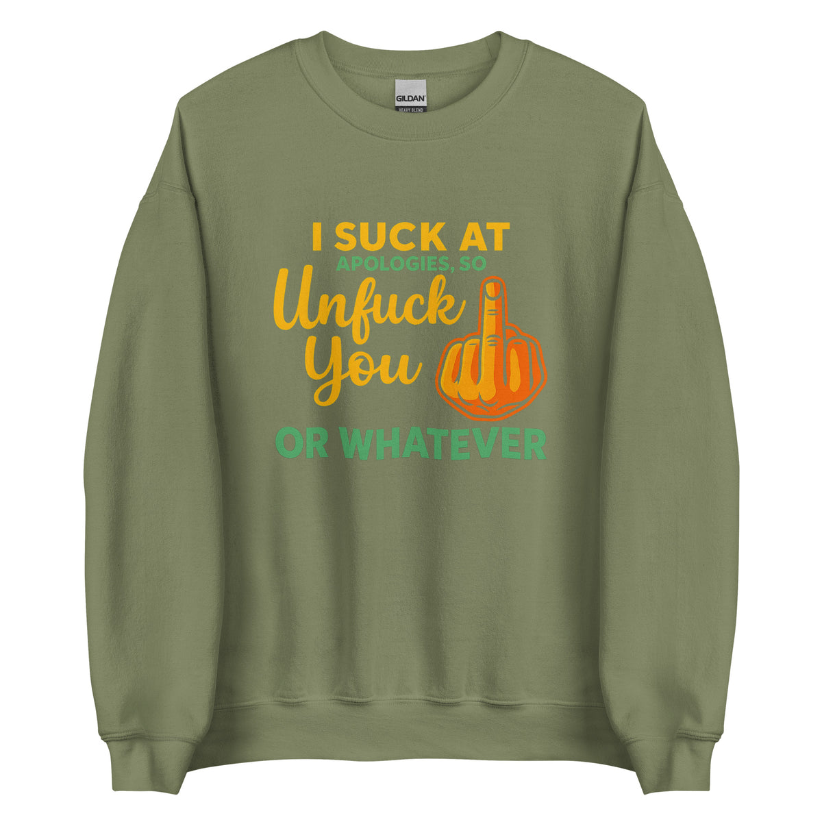 Unfuck You – Unisex Sweater – grün, Vorderansicht