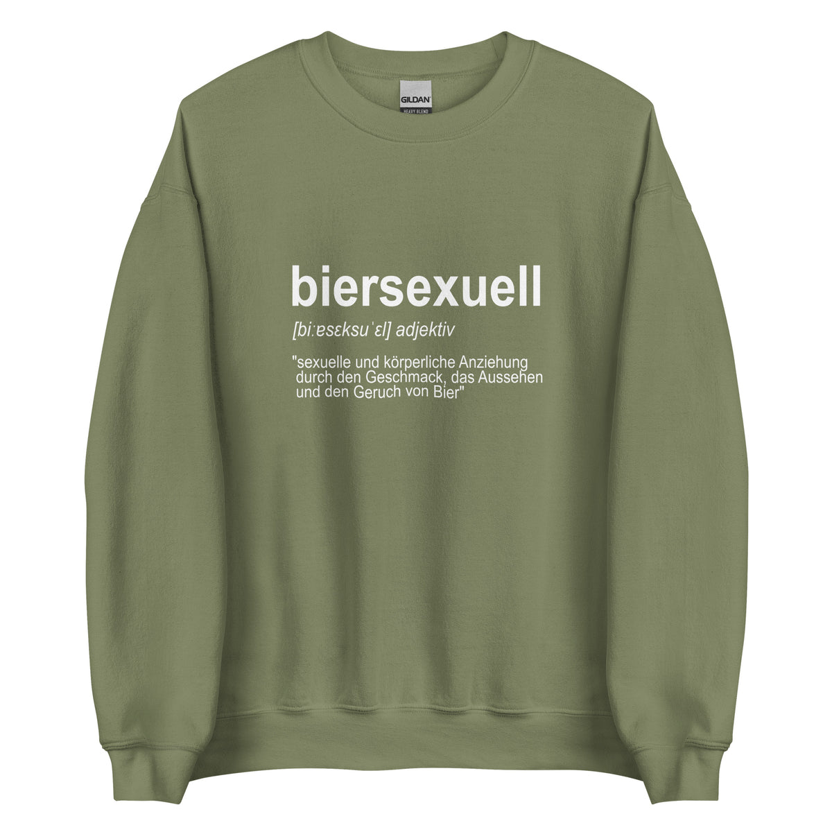 Biersexuell – Unisex Sweater – grün, Vorderansicht