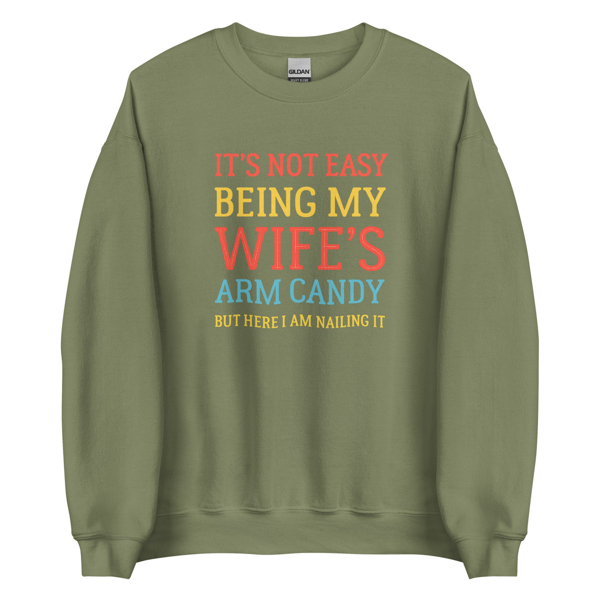 Wife’s Arm Candy – Unisex Sweater – grün, Vorderansicht