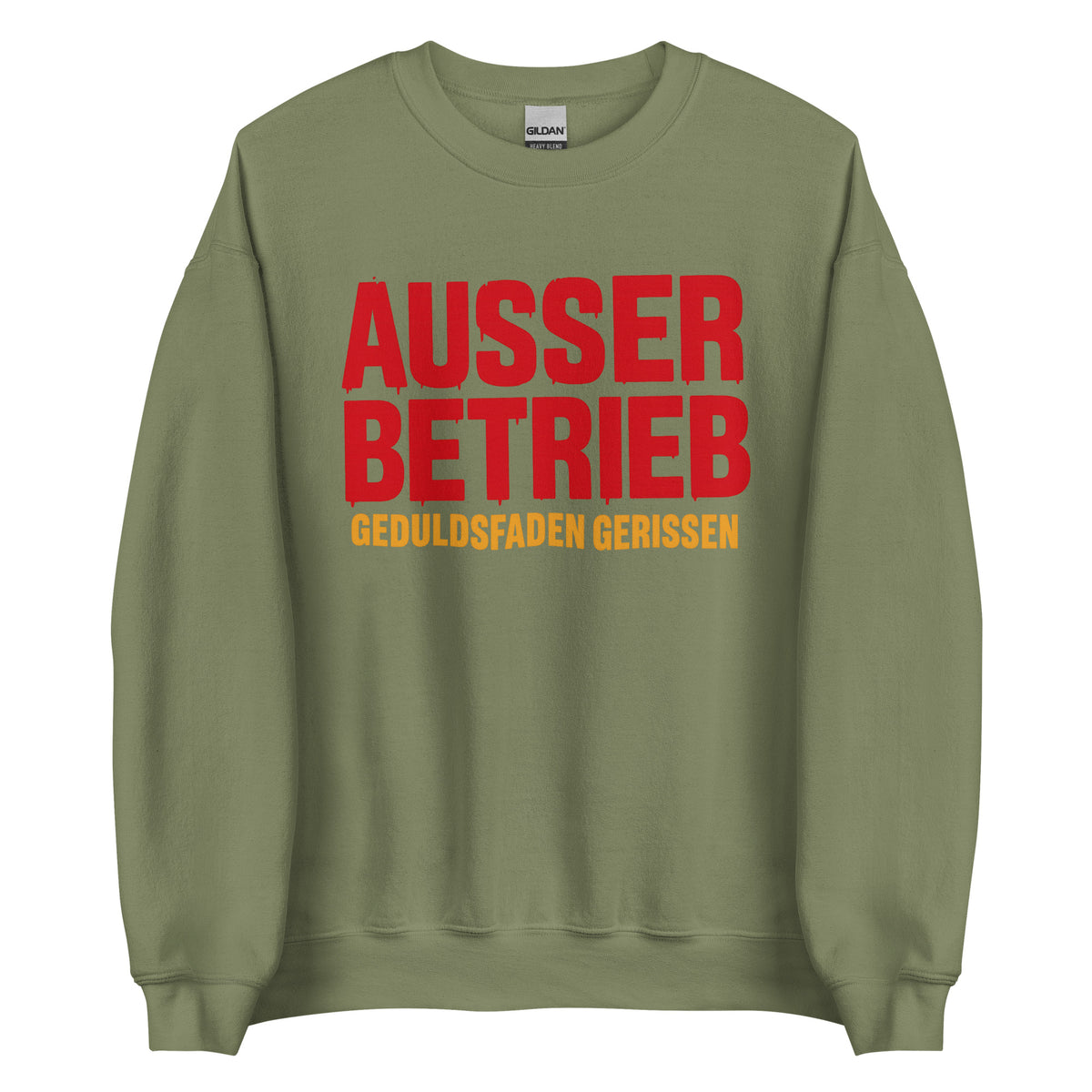 Außer Betrieb – Geduldsfaden gerissen Unisex Sweater – grün, Vorderansicht