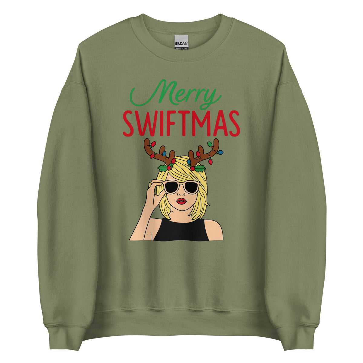 Merry Swiftmas Unisex Sweater – grün, Vorderansicht