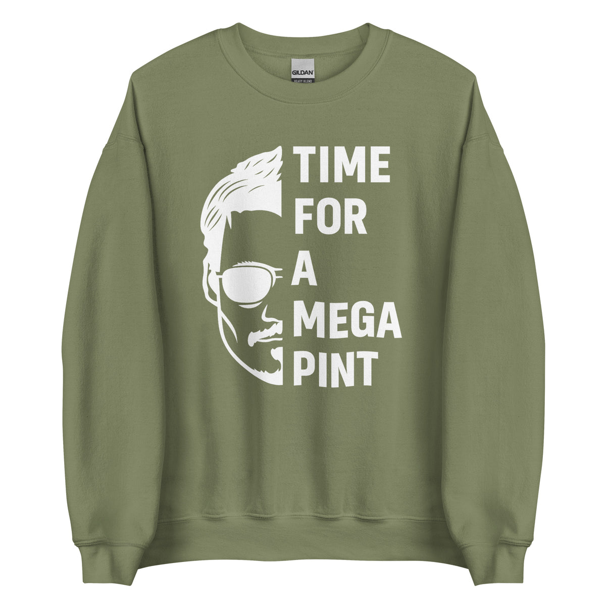 Time for a Mega Pint Unisex Sweater – grün, Vorderansicht