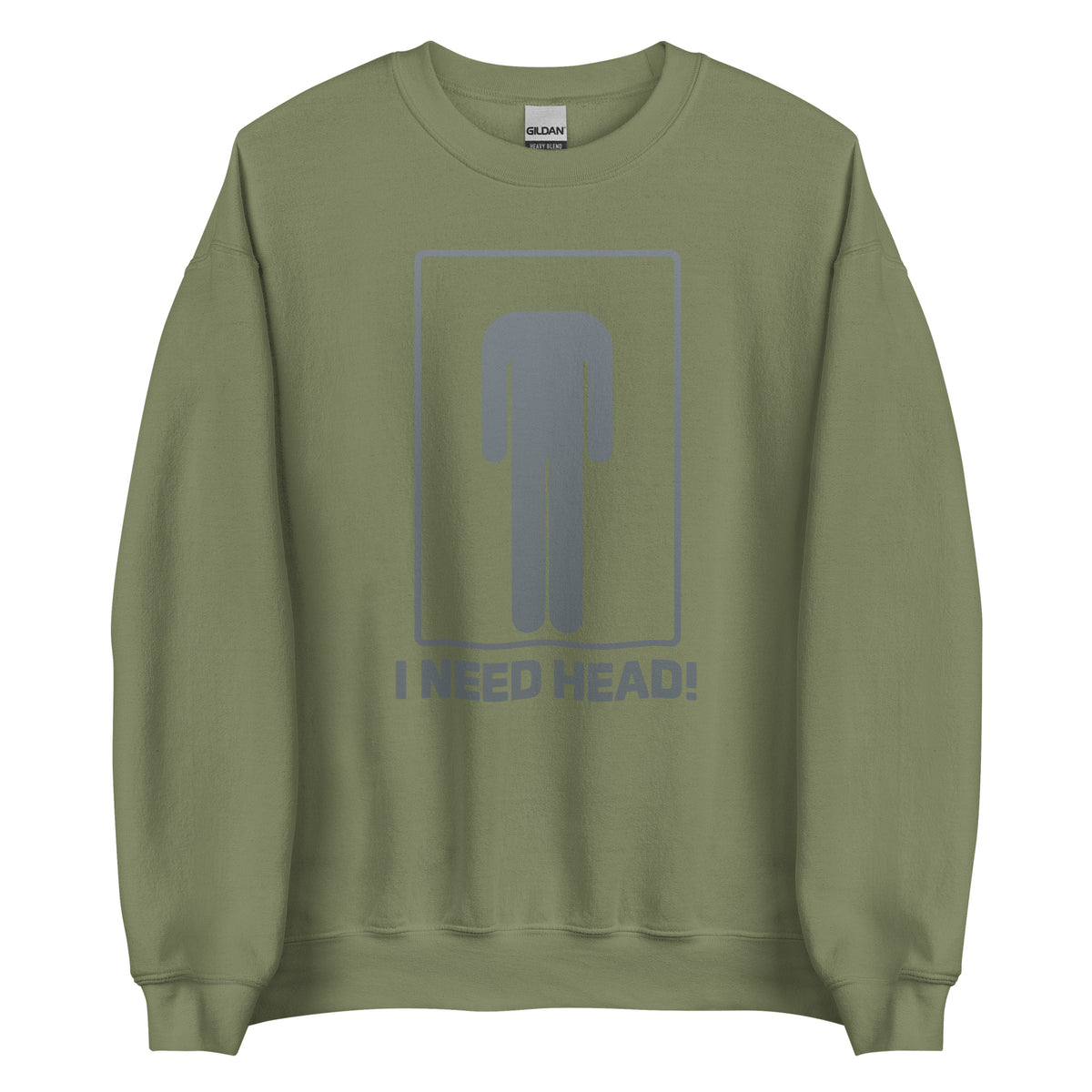 I Need Head. – Unisex Sweater – grün, Vorderansicht