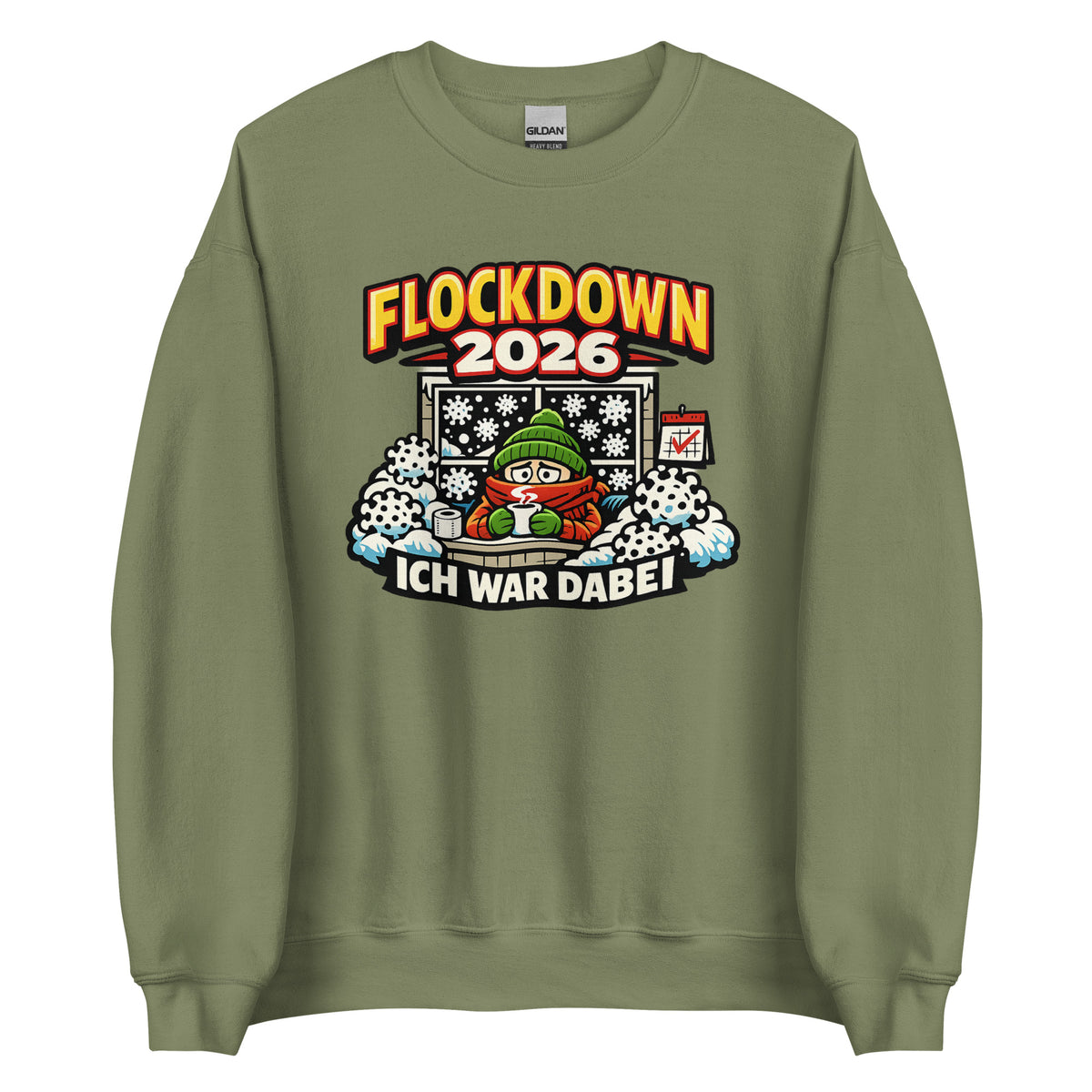 Flockdown 2026 – Ich war dabei – Unisex Sweater – grün, Vorderansicht
