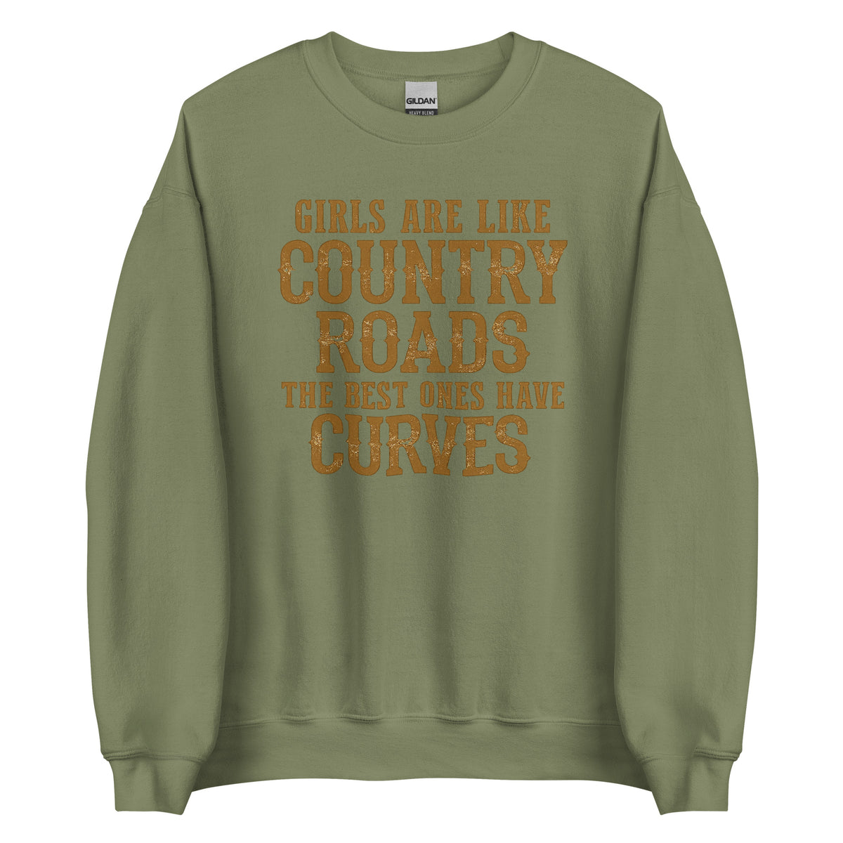 Girls Are Like Country Roads – Unisex Sweater – grün, Vorderansicht