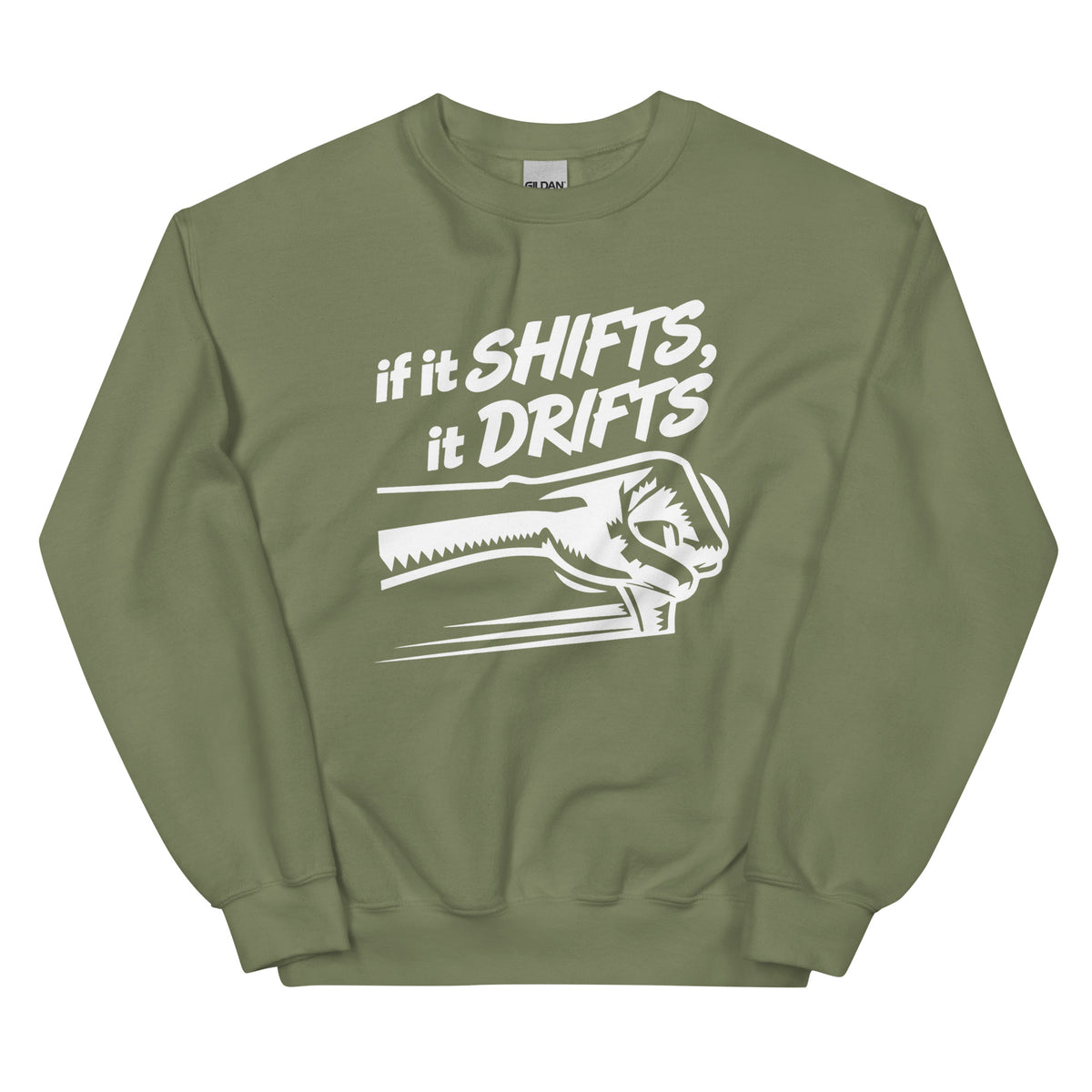 If It Shifts It Drifts Unisex-Sweater – grün, Vorderansicht