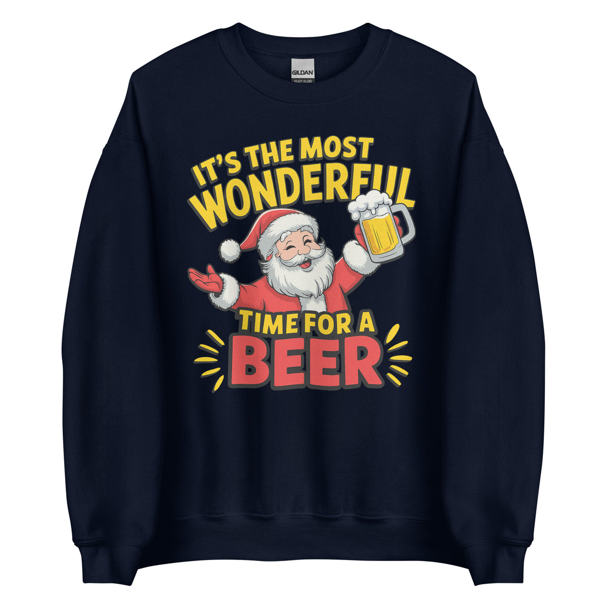 It’s the Most Wonderful Time for a Beer – Unisex Sweater – navyblau, Vorderansicht