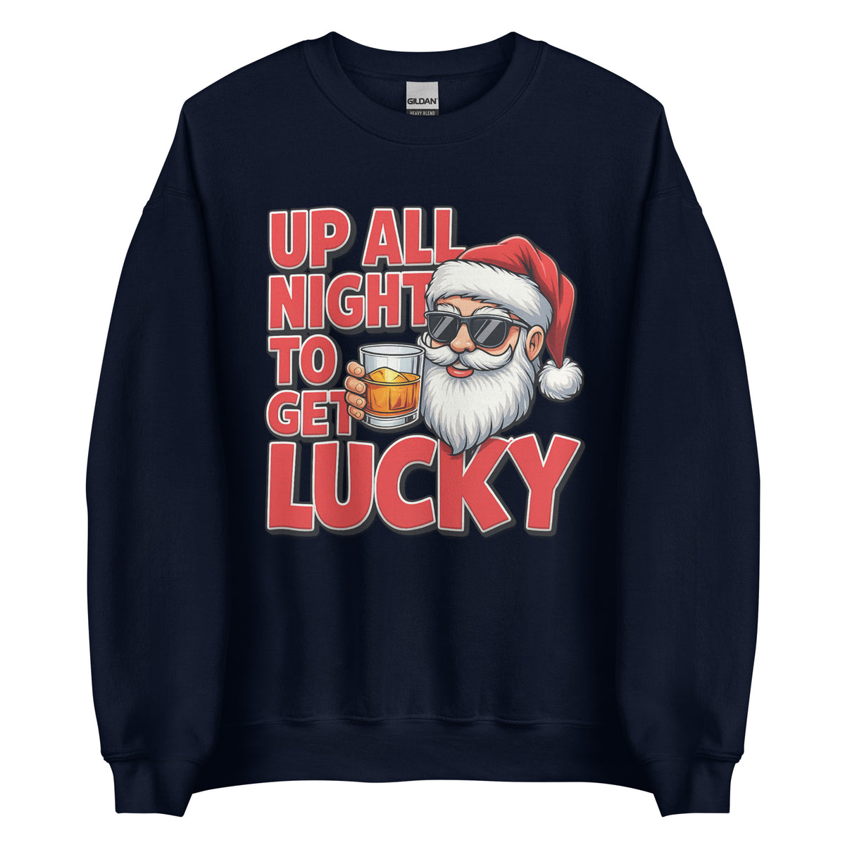 Up All Night To Get Lucky – Unisex Sweater – navyblau, Vorderansicht