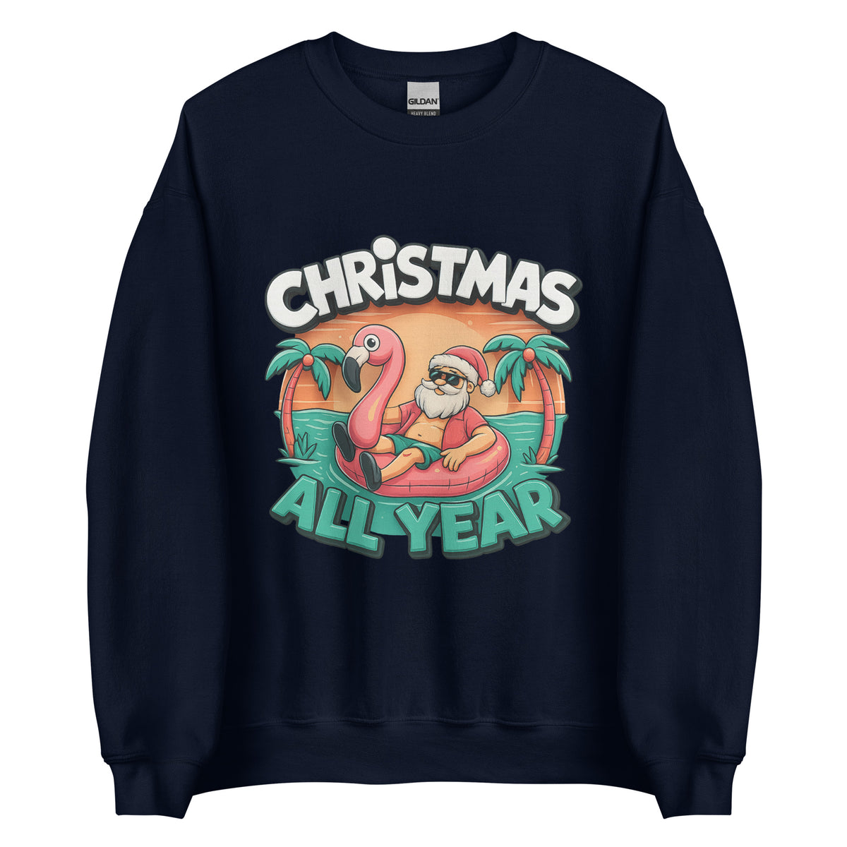 Christmas All Year – Unisex Sweater – navyblau, Vorderansicht