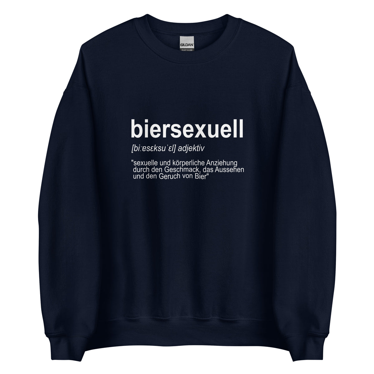 Biersexuell – Unisex Sweater – navyblau, Vorderansicht