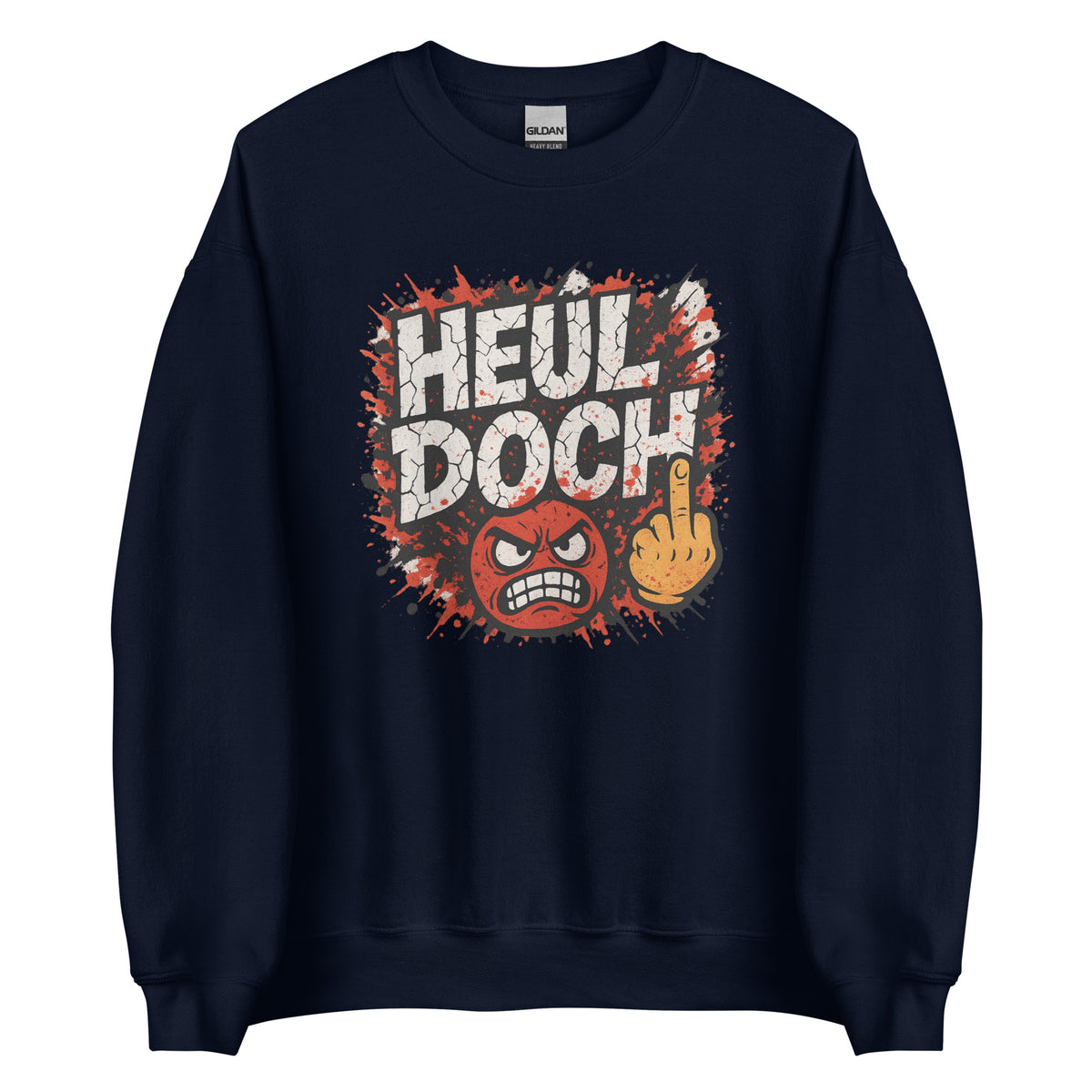 Heul doch – Unisex Sweater – navyblau, Vorderansicht