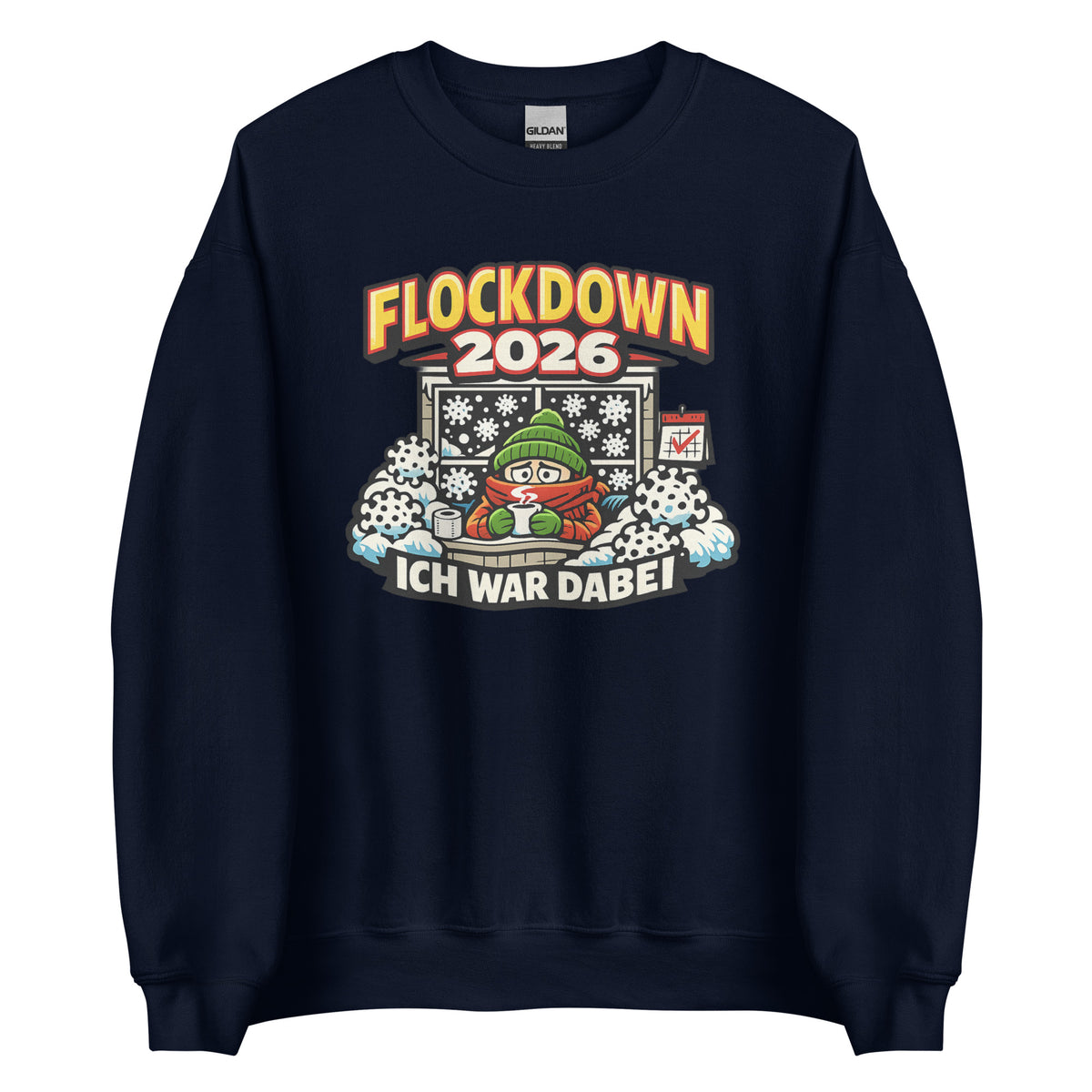 Flockdown 2026 – Ich war dabei – Unisex Sweater – navyblau, Vorderansicht