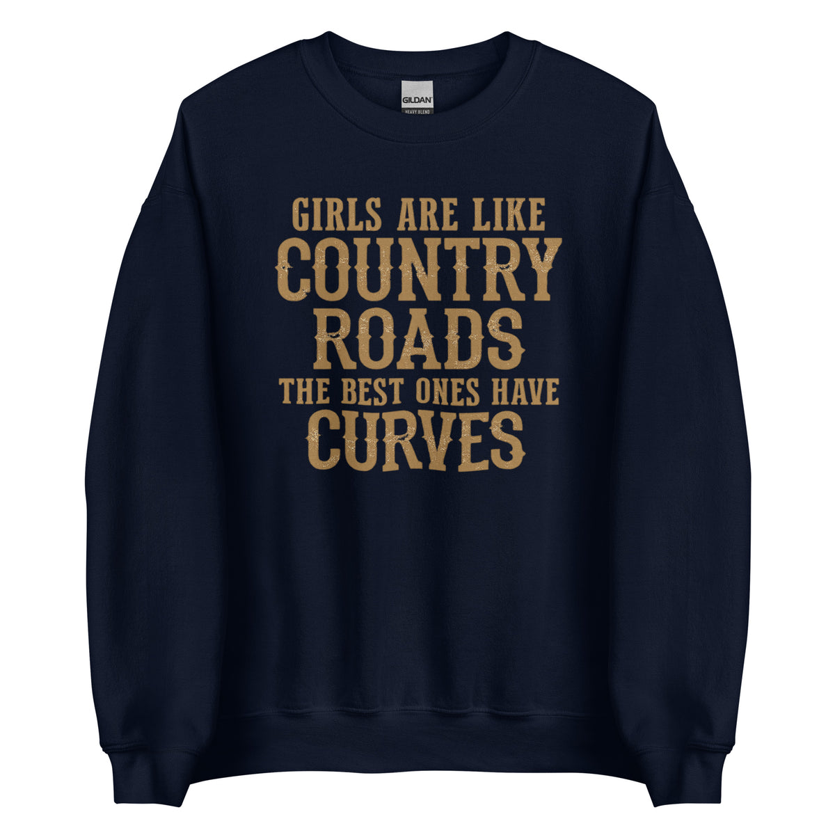 Girls Are Like Country Roads – Unisex Sweater – navyblau, Vorderansicht