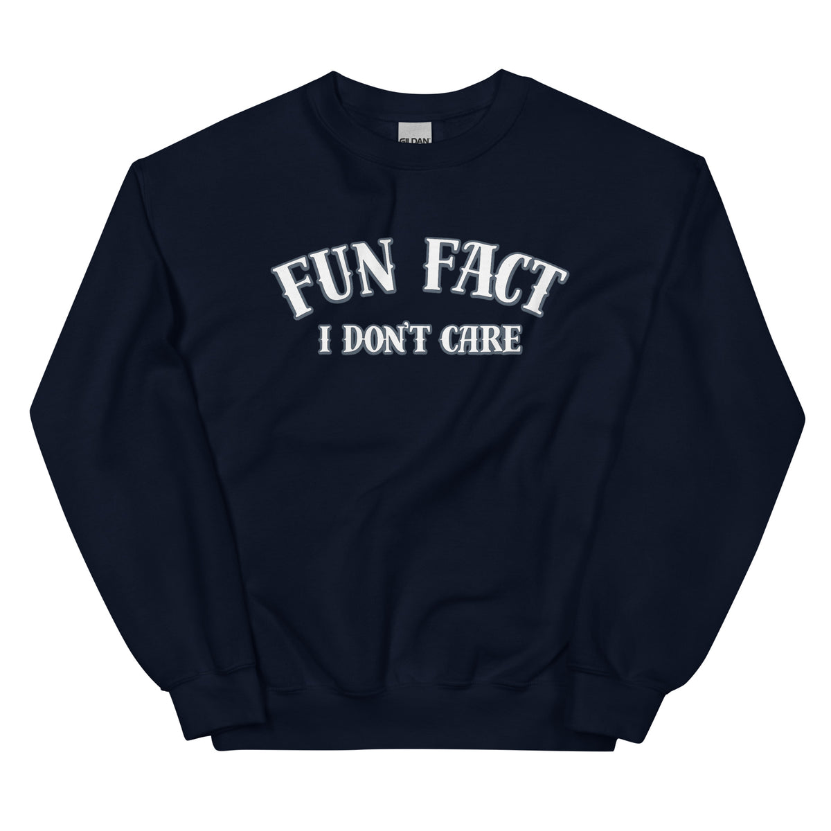 Fun Fact I Don’t Care Statement Sweater – navyblau, Vorderansicht