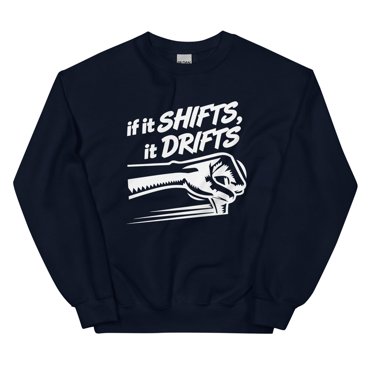 If It Shifts It Drifts Unisex-Sweater – navyblau, Vorderansicht