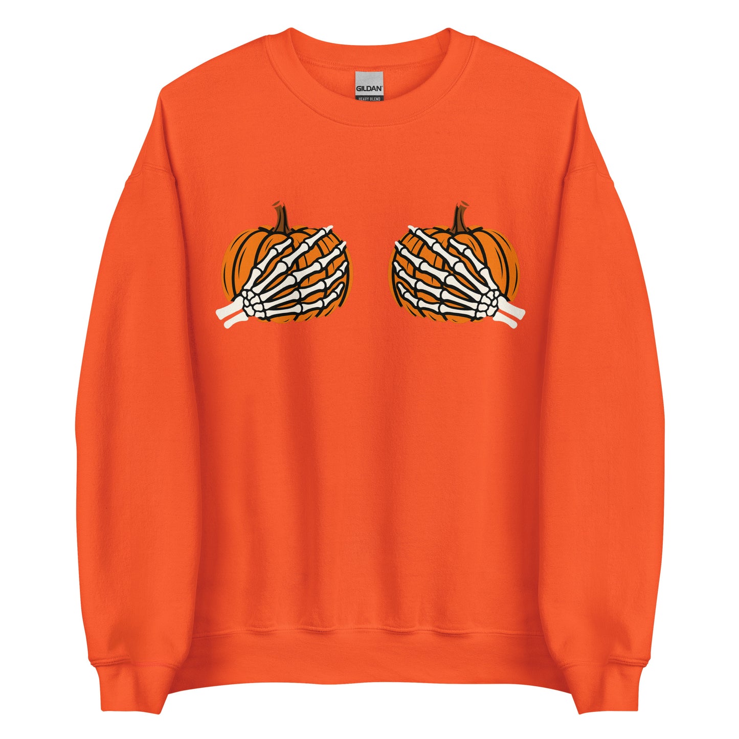 Pumpkin Boobs – Halloween Sweater mit Skeletthänden