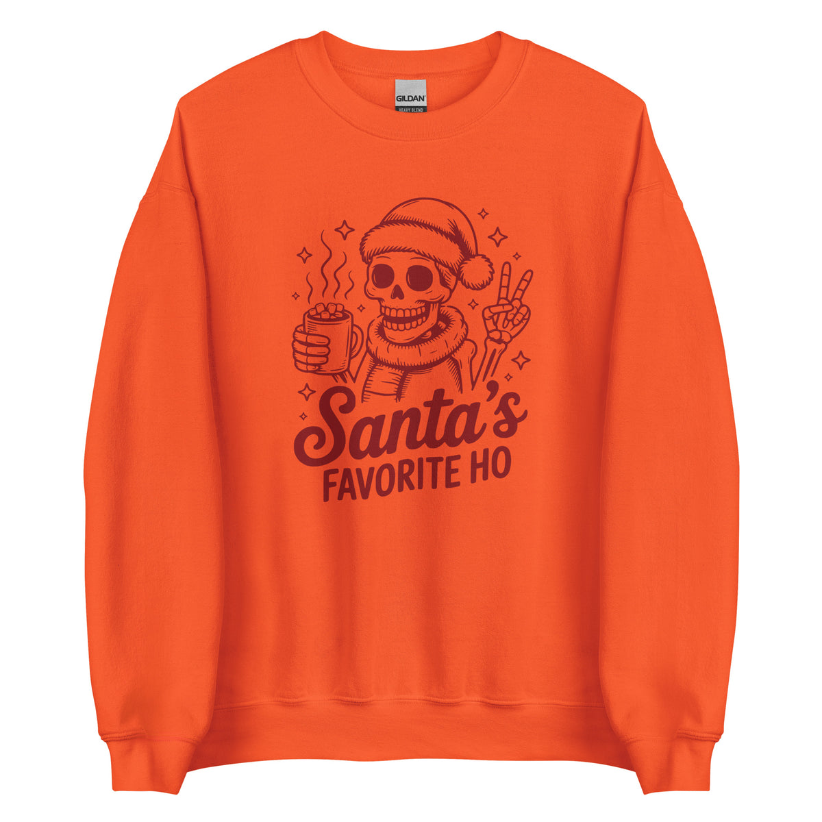 Santa’s Favorite Ho – Unisex Sweater – orange, Vorderansicht