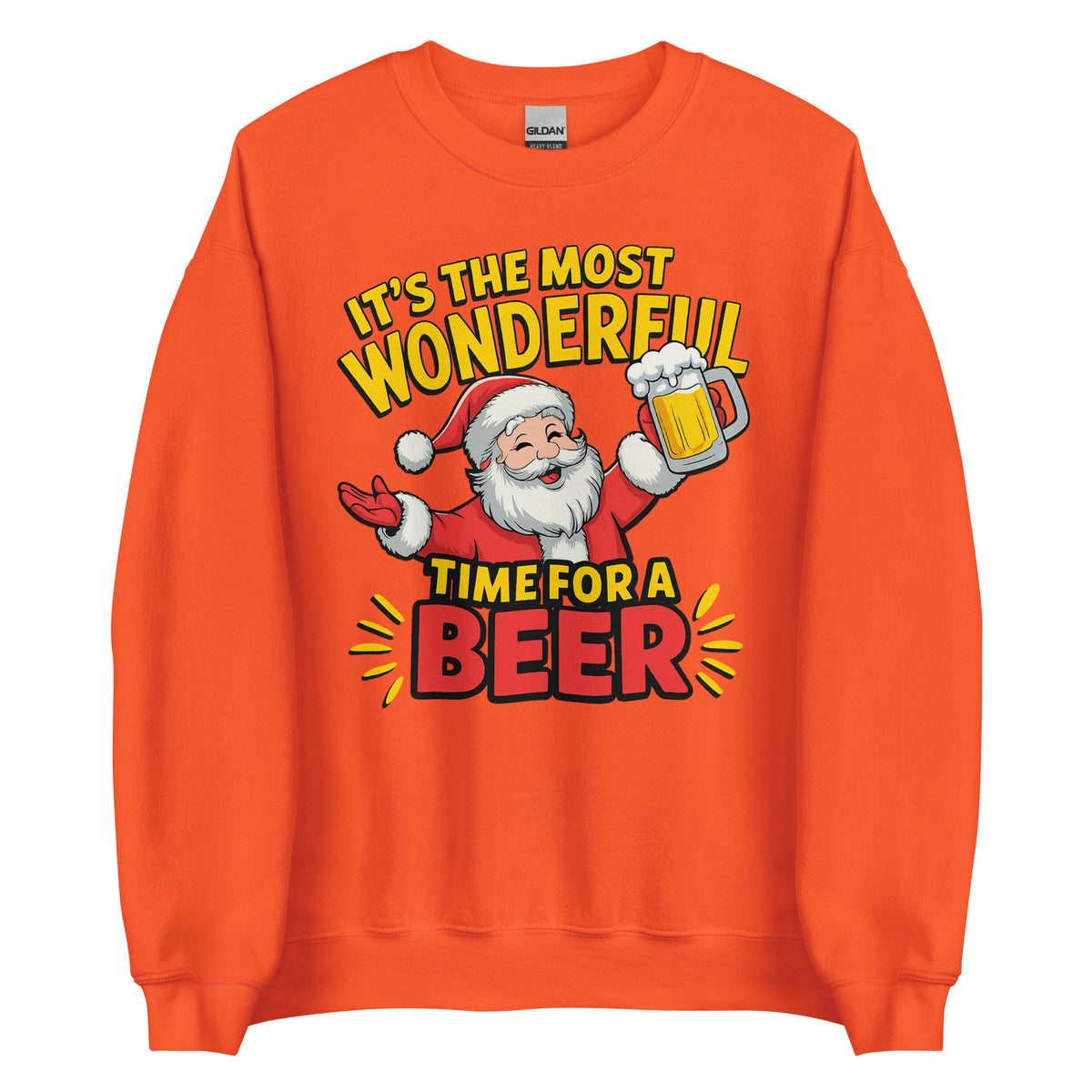 It’s the Most Wonderful Time for a Beer – Unisex Sweater – orange, Vorderansicht