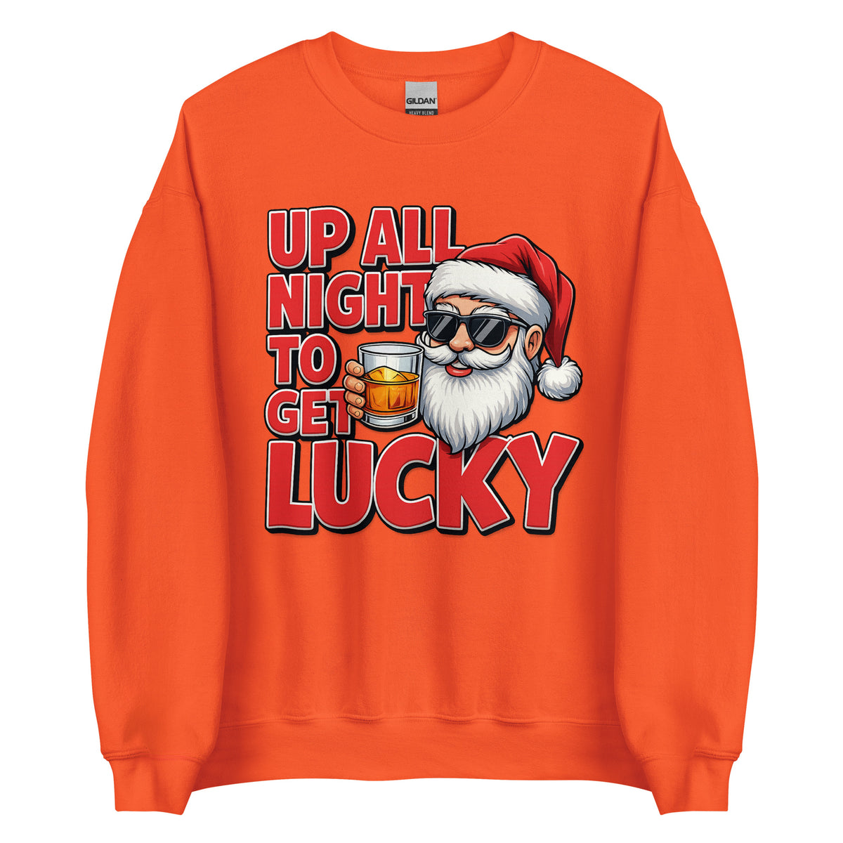Up All Night To Get Lucky – Unisex Sweater – orange, Vorderansicht