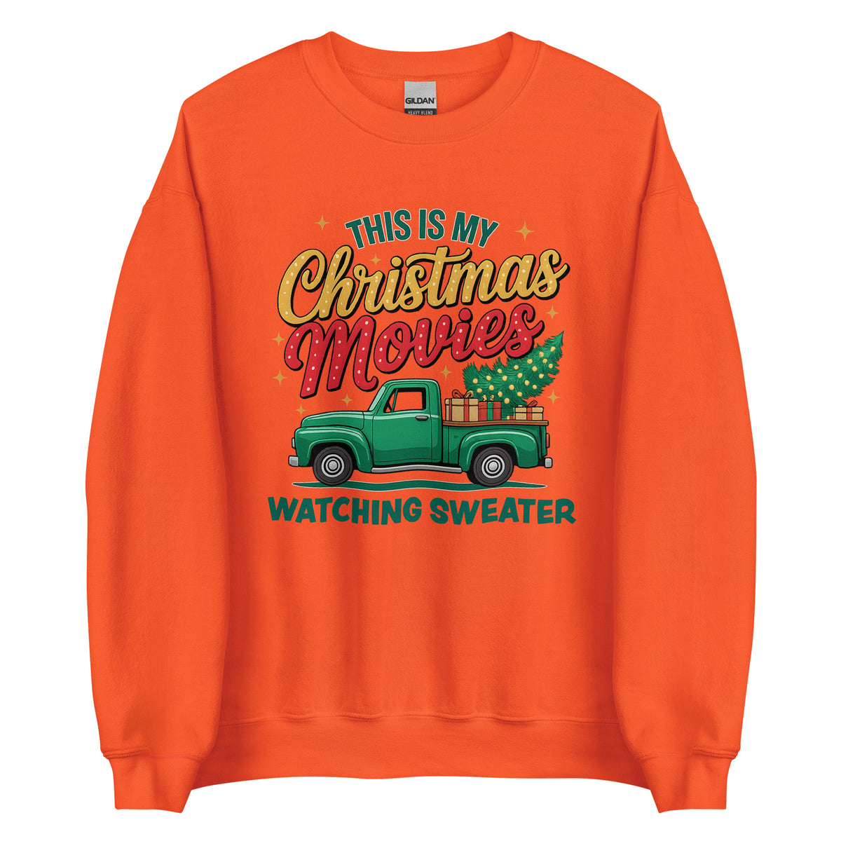This Is My Christmas Movies Watching Sweater – Unisex Sweater – orange, Vorderansicht