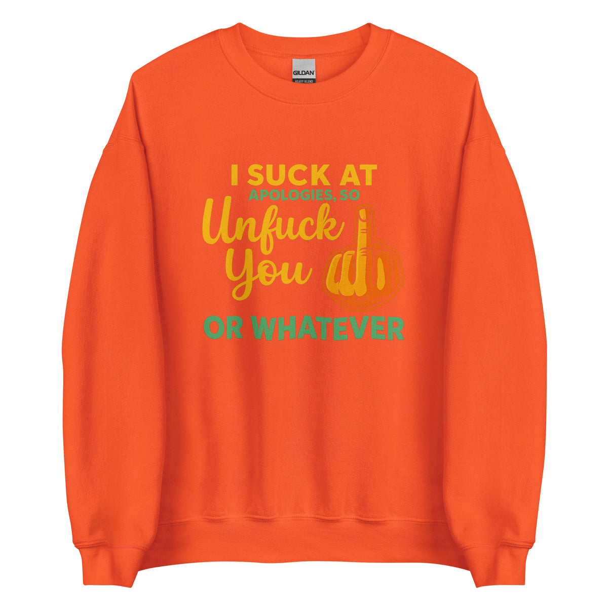Unfuck You – Unisex Sweater – orange, Vorderansicht
