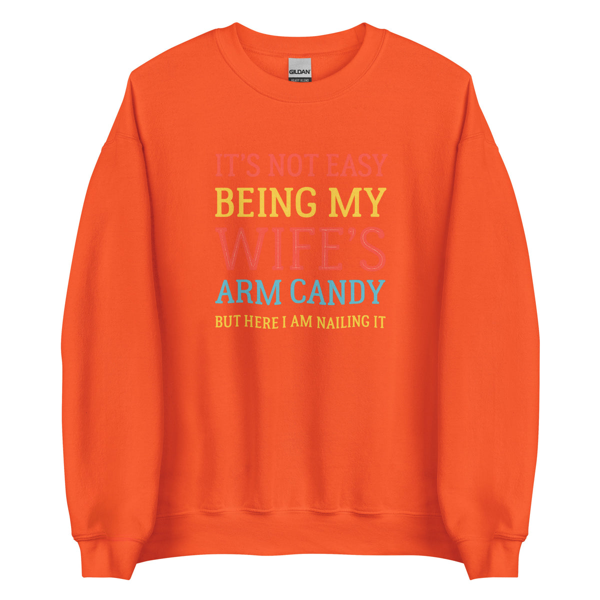 Wife’s Arm Candy – Unisex Sweater – orange, Vorderansicht