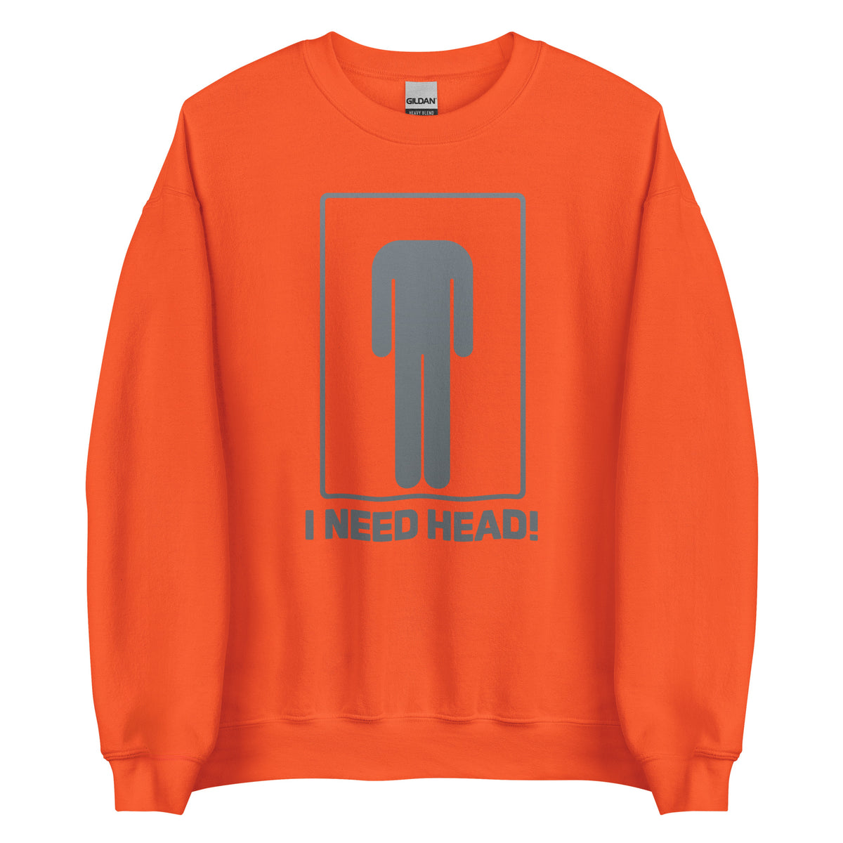 I Need Head. – Unisex Sweater – orange, Vorderansicht