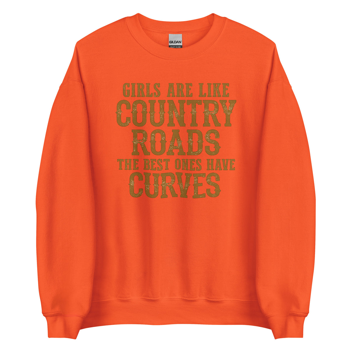 Girls Are Like Country Roads – Unisex Sweater – orange, Vorderansicht