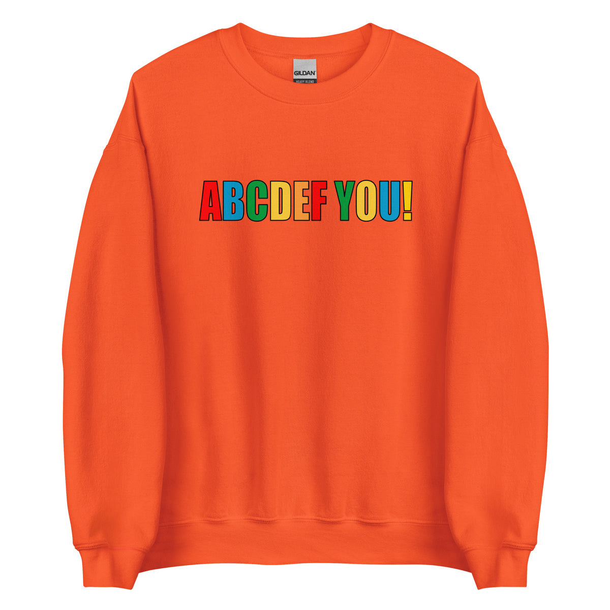 ABCDEF YOU! – Unisex Sweater – orange, Vorderansicht