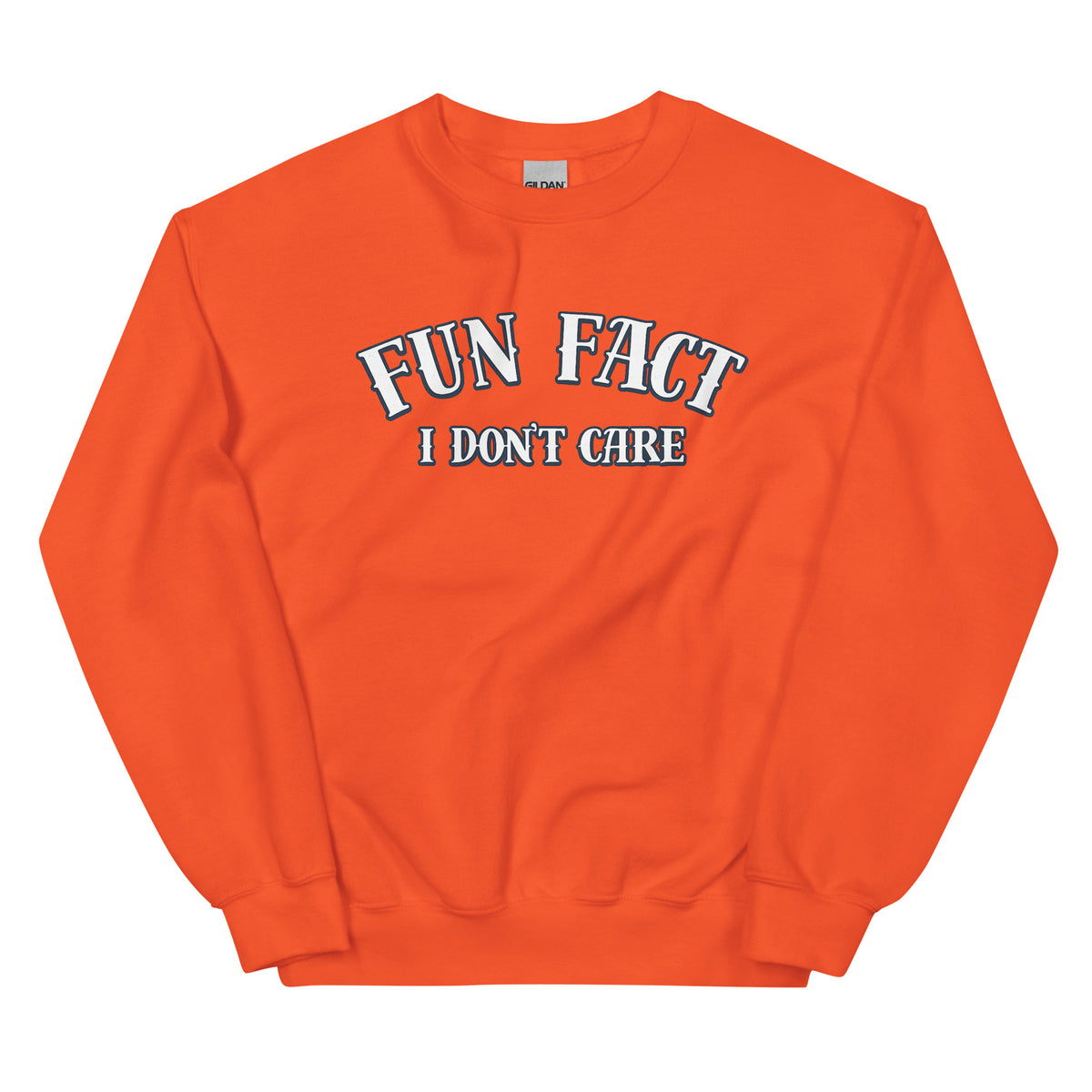 Fun Fact I Don’t Care Statement Sweater – orange, Vorderansicht