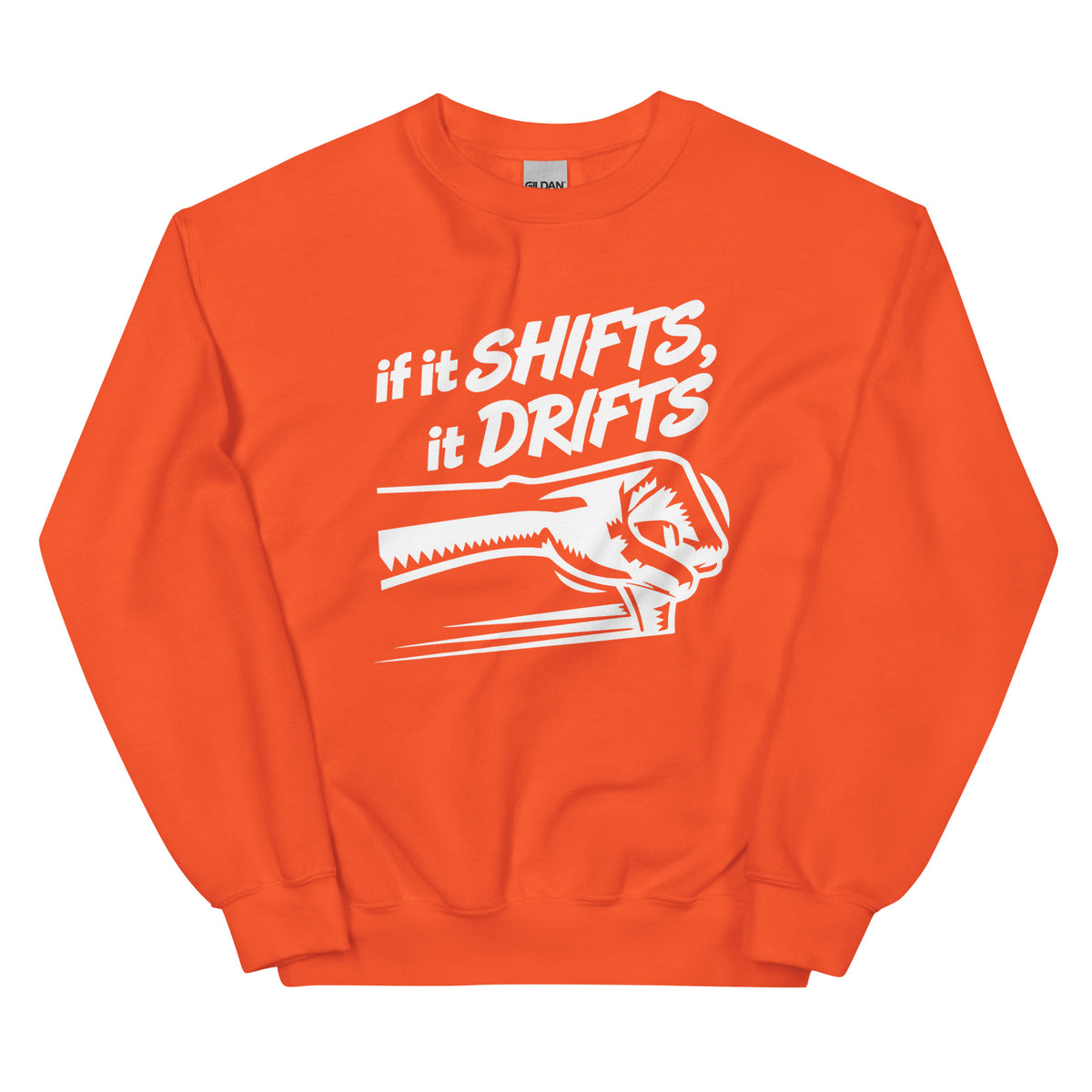 If It Shifts It Drifts Unisex-Sweater – orange, Vorderansicht