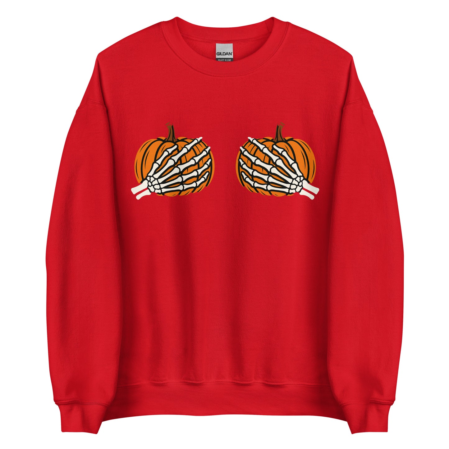 Pumpkin Boobs – Halloween Sweater mit Skeletthänden