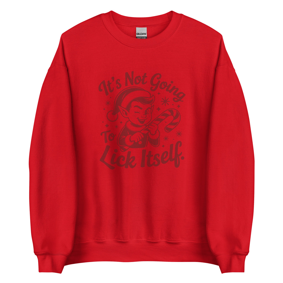 It’s Not Going To Lick Itself – Unisex Sweater – rot, Vorderansicht