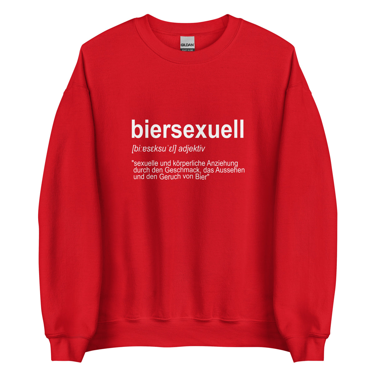 Biersexuell – Unisex Sweater – rot, Vorderansicht