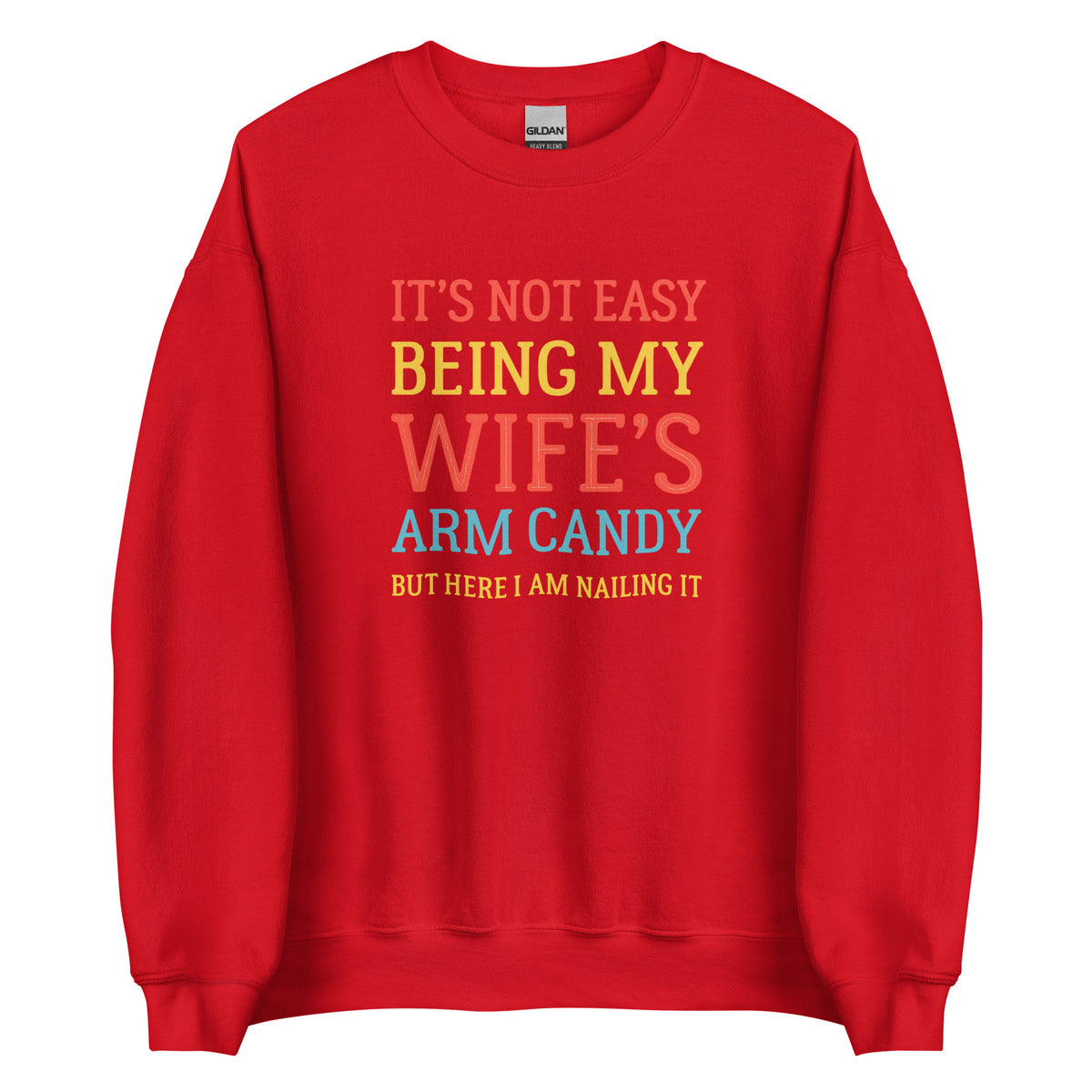 Wife’s Arm Candy – Unisex Sweater – rot, Vorderansicht